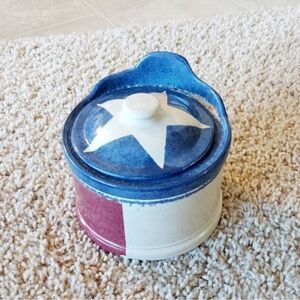 Vintage Texas Flag Wall Crock / Handing Salt Crock